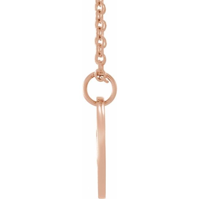 14 Karat Rose Gold Small Ichthys Fish Round Disc Pendant or Necklace