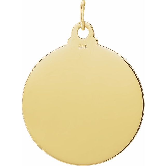 Ecce Homo "Behold the Man" Face of Jesus Round Medal Pendant in Solid 14K Yellow Gold
